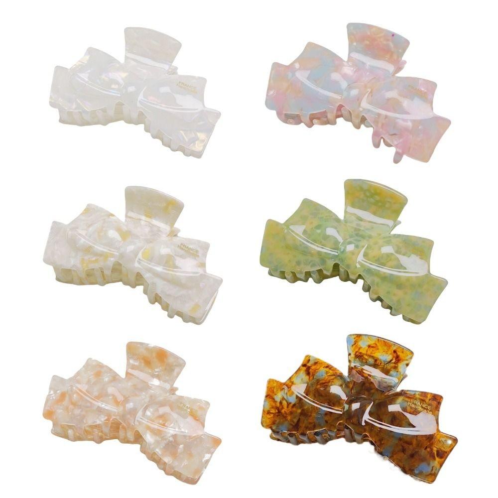 Geometric Retro Bow Acetate Hair Claw Hairpin Korean Style Shark Clip Streetwear