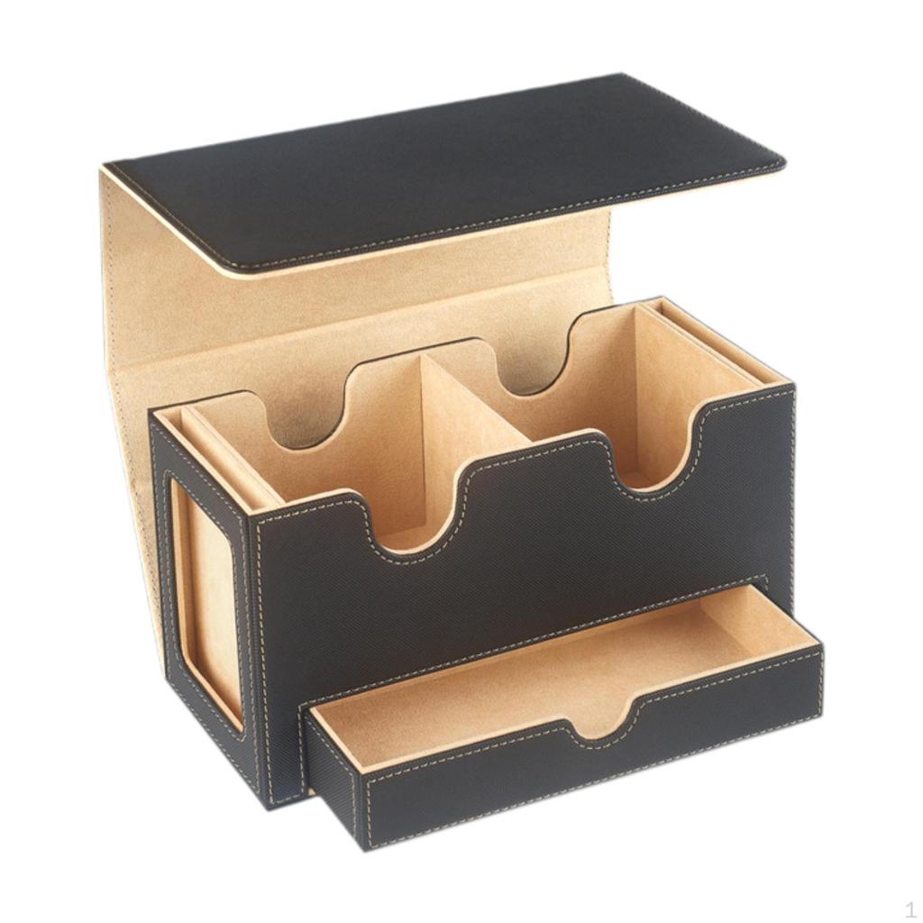 Card Deck Box Sturdy PU Leather Cards Protector Case Trading