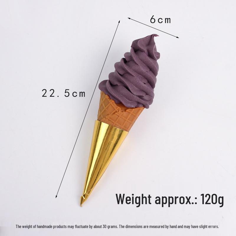 Grande Cono Gelato Decorativo Realistico Prop per Gelaterie e Espositori Bevande Fredde