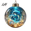 Ocean Inspired Bedroom Wall Decorations Animal Christmas Ball Ornament 3D Marine Life Hanging Decoration Underwater Sphere Ornaments Beach