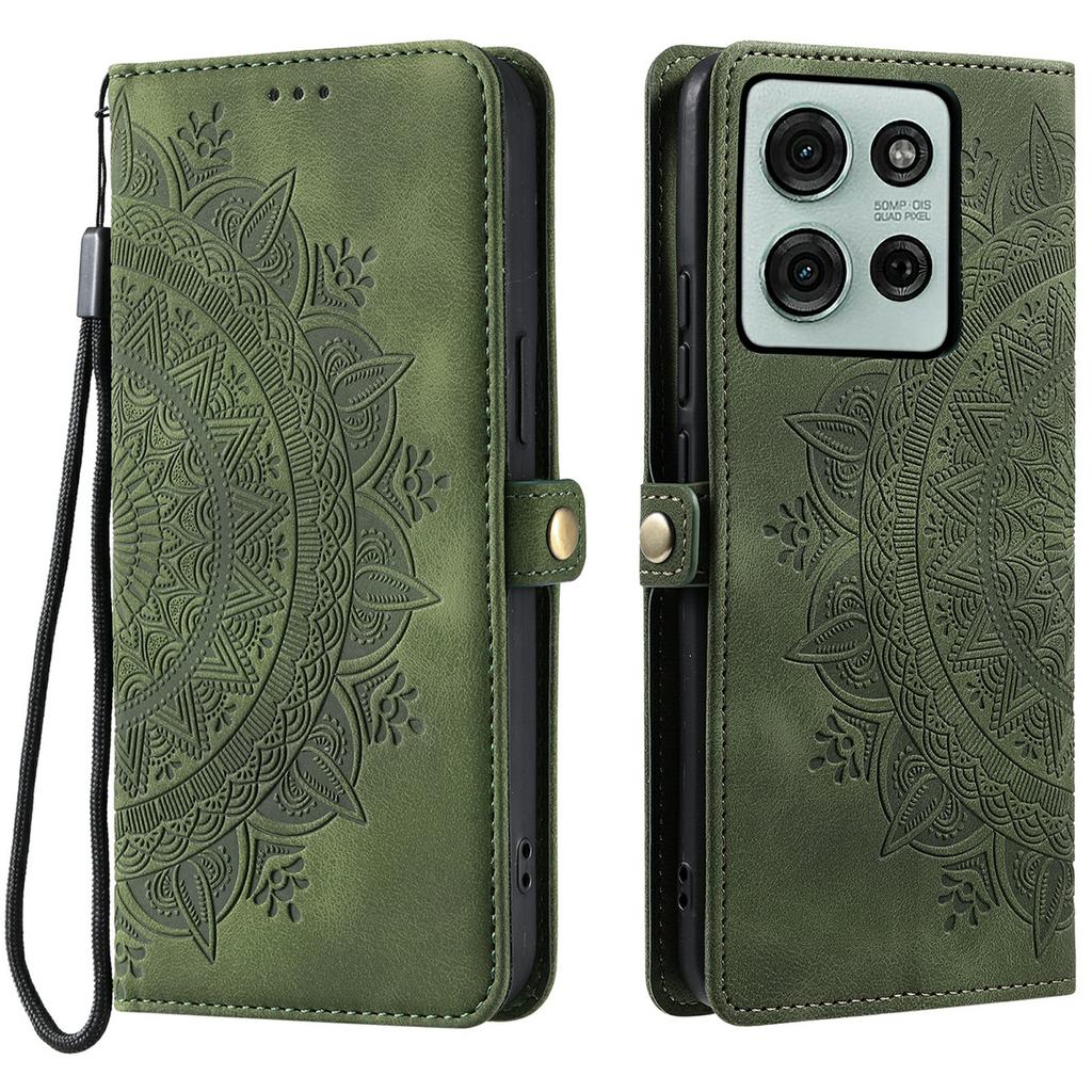 Style 016 For Motorola Moto G75 5G Case Skin Feel Totem Imprinted Wallet Leather Phone Cover