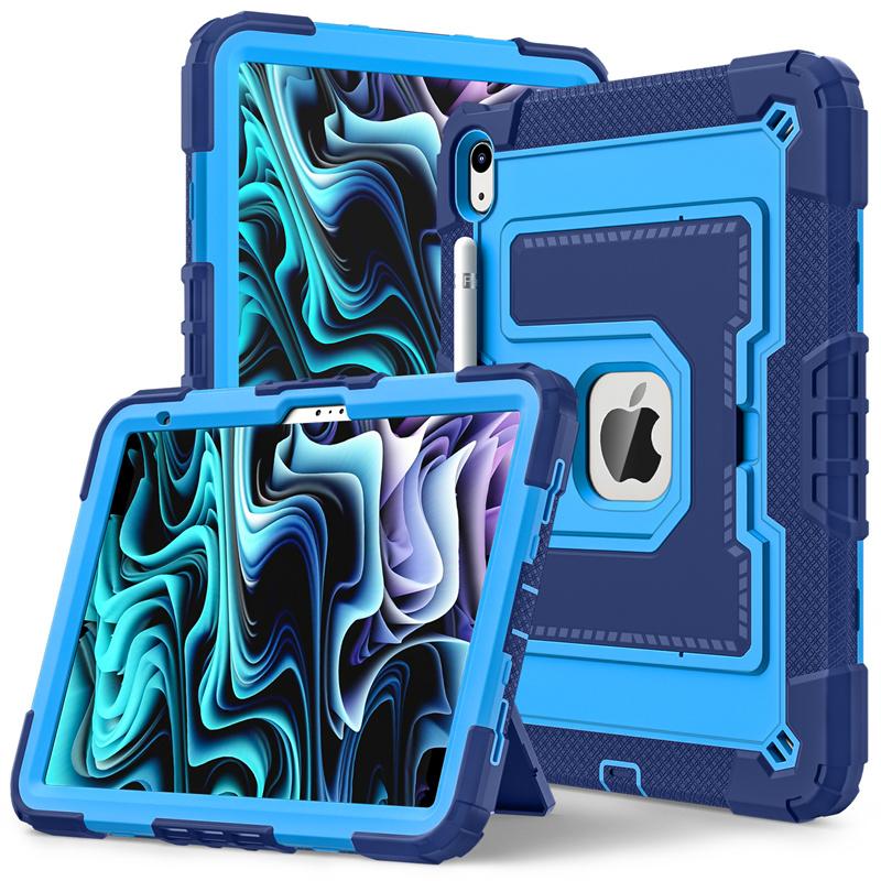 Rugged Stand Case For iPad A16 11th 2025 10th 10.9 2022 10.2 7th 8th 9th Air 4 5 6 M2 M3 Mini 6 7 Pc Silicone Anti-Slip Cover