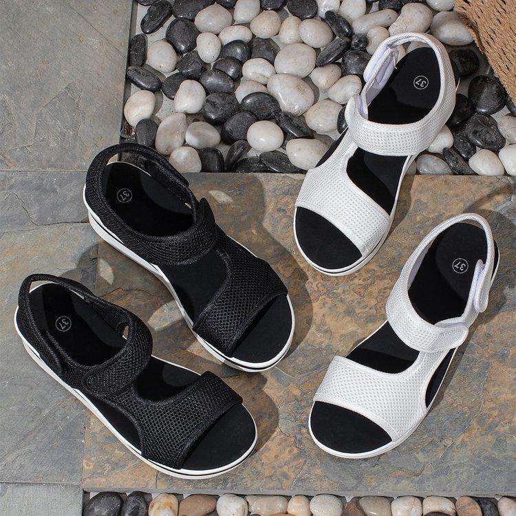 Große Größe 43 Klettverschluss Sportwind breiter Riemen mit Sandalen 2025 Sommer dicke Sohle erhöhend Außenhandel Damenschuhe