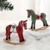 3D Rocking Horse Small Pendant Christmas Tree Decoration Hanging Ornament Retro Christmas Decoration