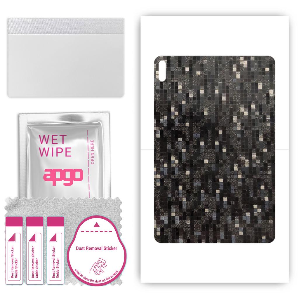 apgo Schutzfolien-Aufkleber für die Rückseite kompatibel mit Huawei MatePad Pro, Wrap-Folie, Folie, Vinyl - Muster Carbon Black Pixel