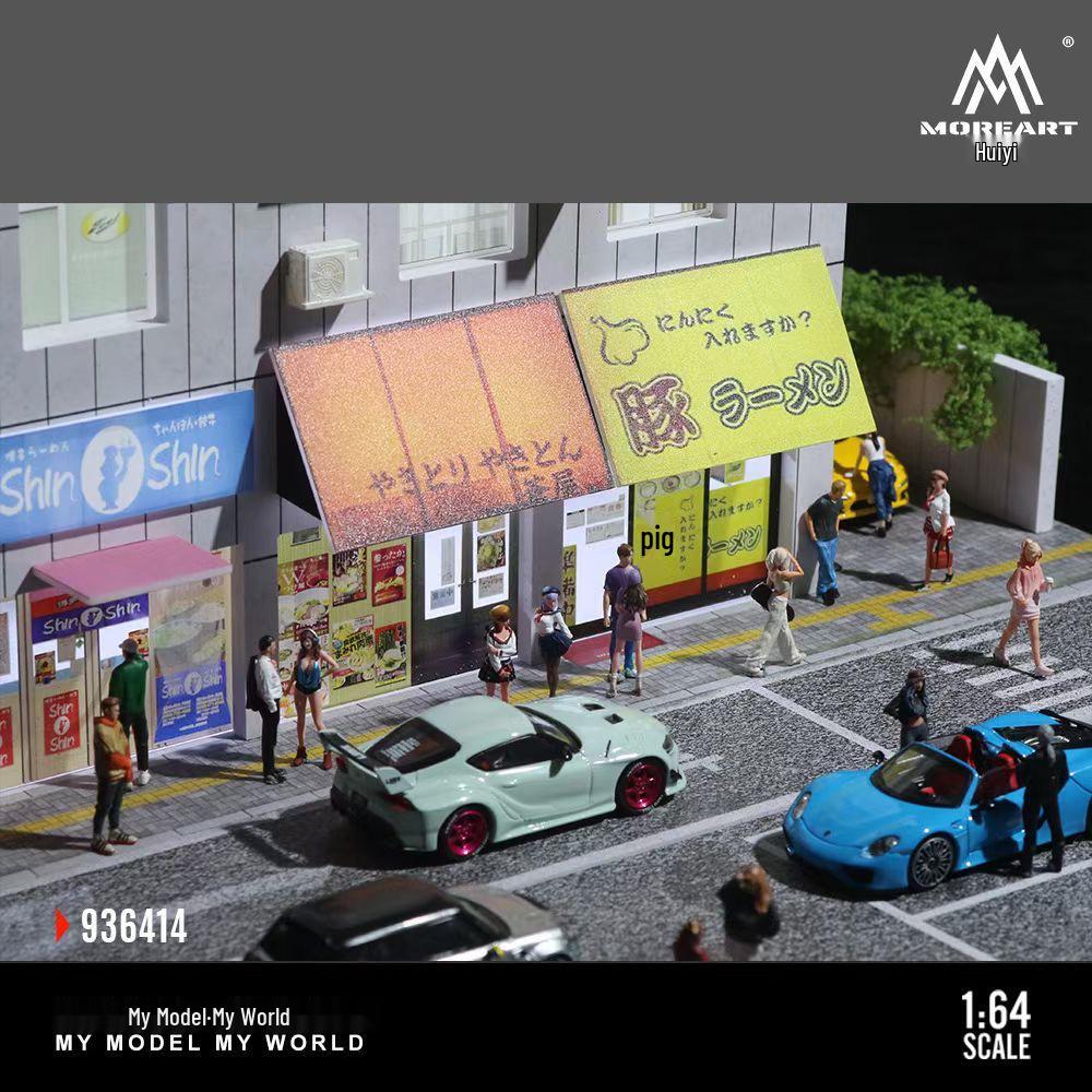 1/64 Scale Japanese Street Corner Shop with Lights Model