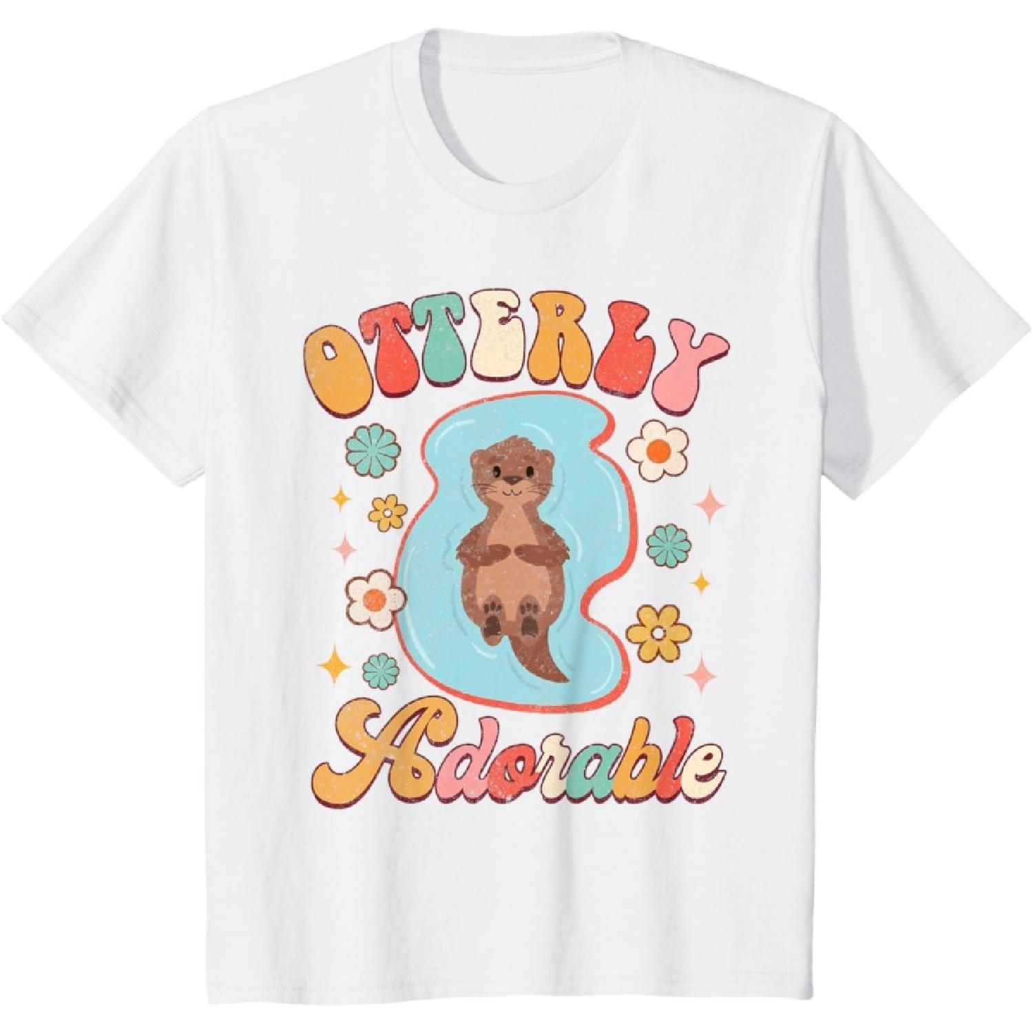 Otterly Adorable Cute Otter Lover Baby Shower Animal Lover T-Shirt XXXXXL белый