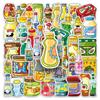 51pcs Creative Cartoon Sauce Stickers - Waterproof Seasoning Bottle Decals for Journals, Notebooks, and Computers