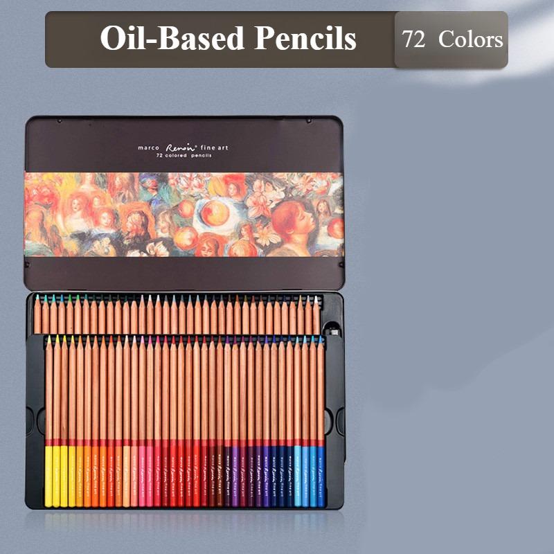 Colored Pencil Set Metal Case 36/48/72/100/120 Color Oil Pencils Student Artist Drawing Art Supplies