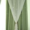 100*200cm Romance Double-Deck Cloth & Blackout Floor-standing Curtain Star Hollow Curtain Drape 2pcs
