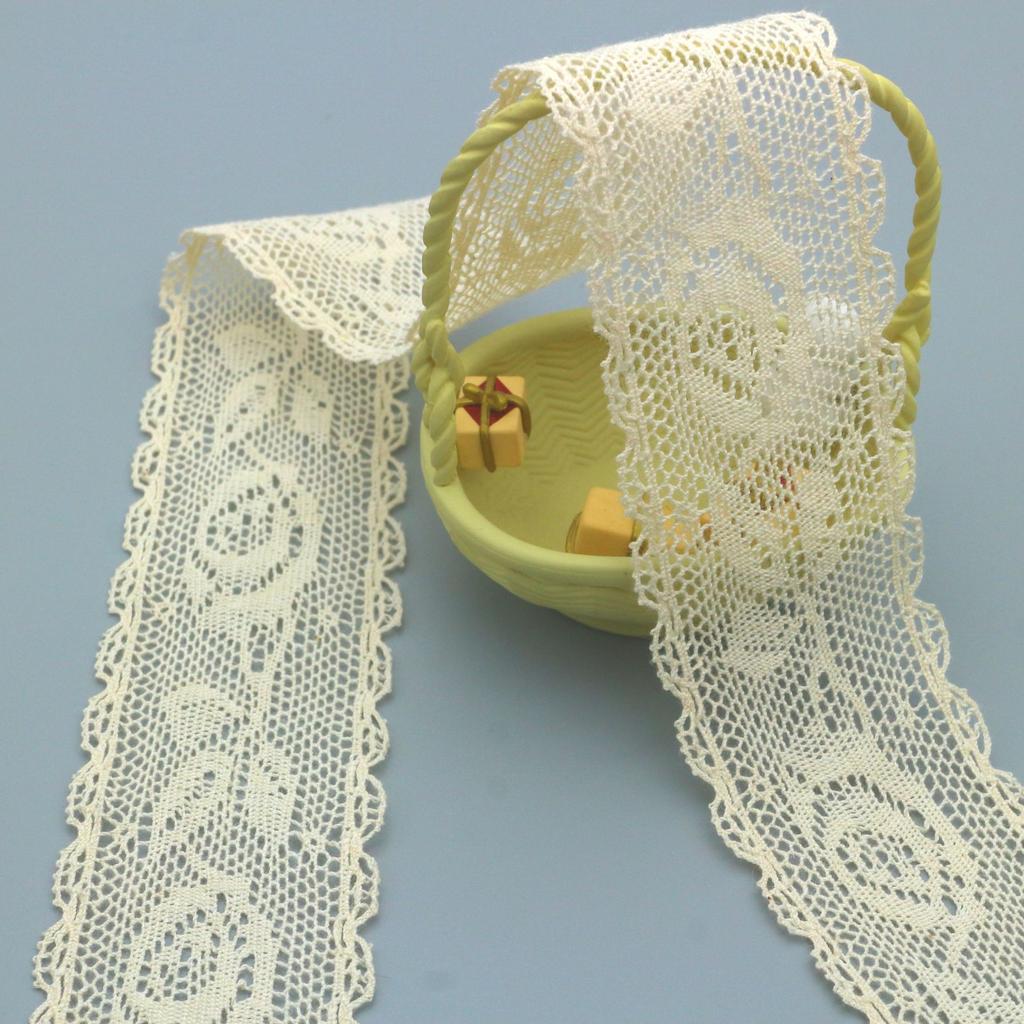 Cotton Thread Woven Hollow Pure Cotton Lace Accessories Decorative Handmade Diy Tablecloth Curtain Fabric Cotton Thread Lace Edge