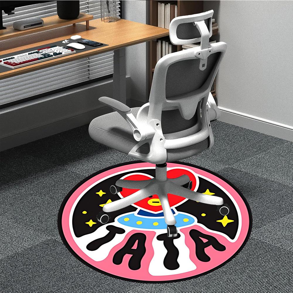 

1pc Tata Heart, BT21Chair Carpet for Office, Non-slip, Soft and Durable Office Rug for Interior Decoration, Perfect for Office yy250925207 80cm by 80cm