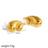 18K Gold Double Layer Titanium Steel Water Drop Stud Earrings - Light Luxury High-end Design