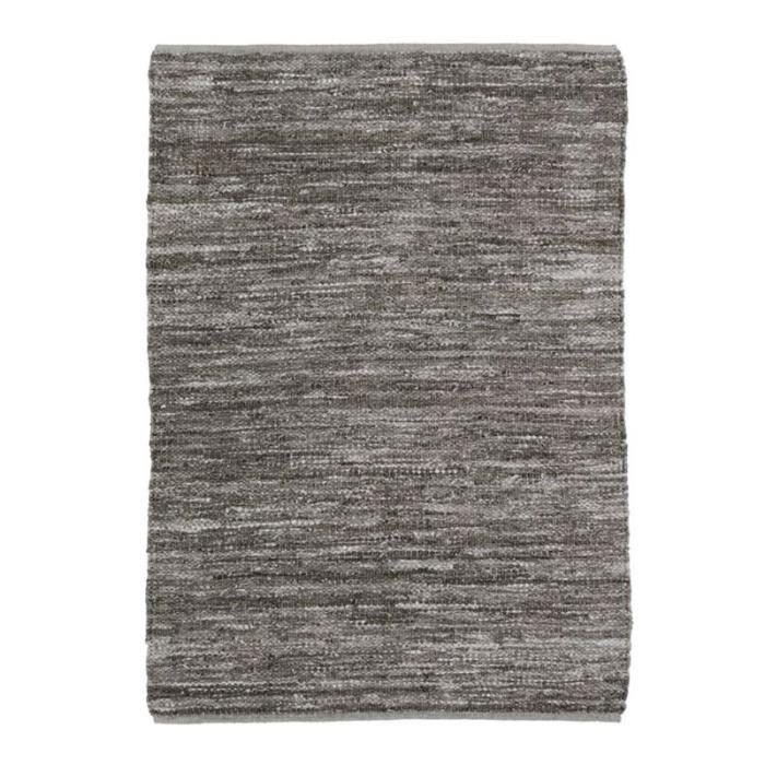 SKIN - Tapis salon ou chambre en cuir tressé pour une ambiance chaleureuse 120 x 170 cm Taupe