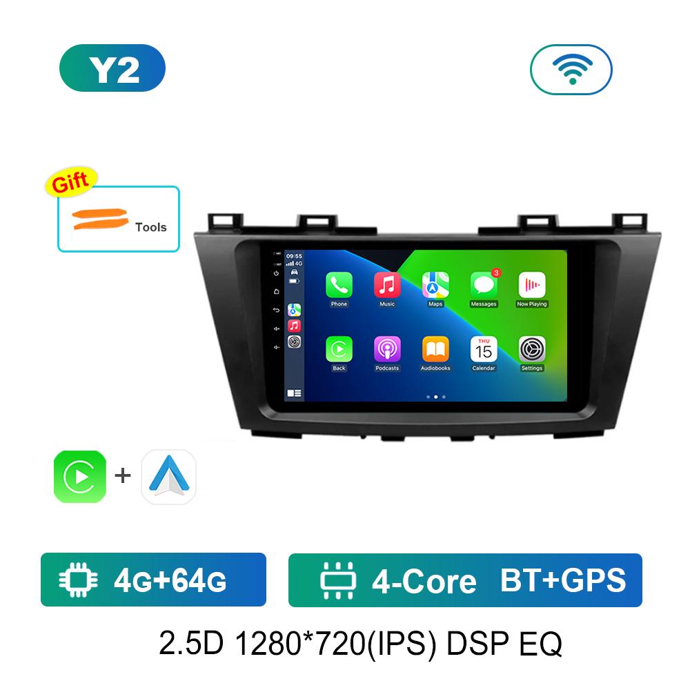 9 Inch for Mazda 5 3 CW 2010 - 2015 Car Audio Multimedia Player Android Head Unit DSP Stereo Carplay GPS Navi 4G+WiFi Bluetooth