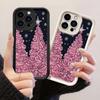 JT410 Pink Christmas Tree Art Aesthetic for iPhone 17 16 15 14 Pro Max Samsung S26 S25 Ultra A17 A07 A56 A16 Xiaomi 15T Redmi 15c Soft Case