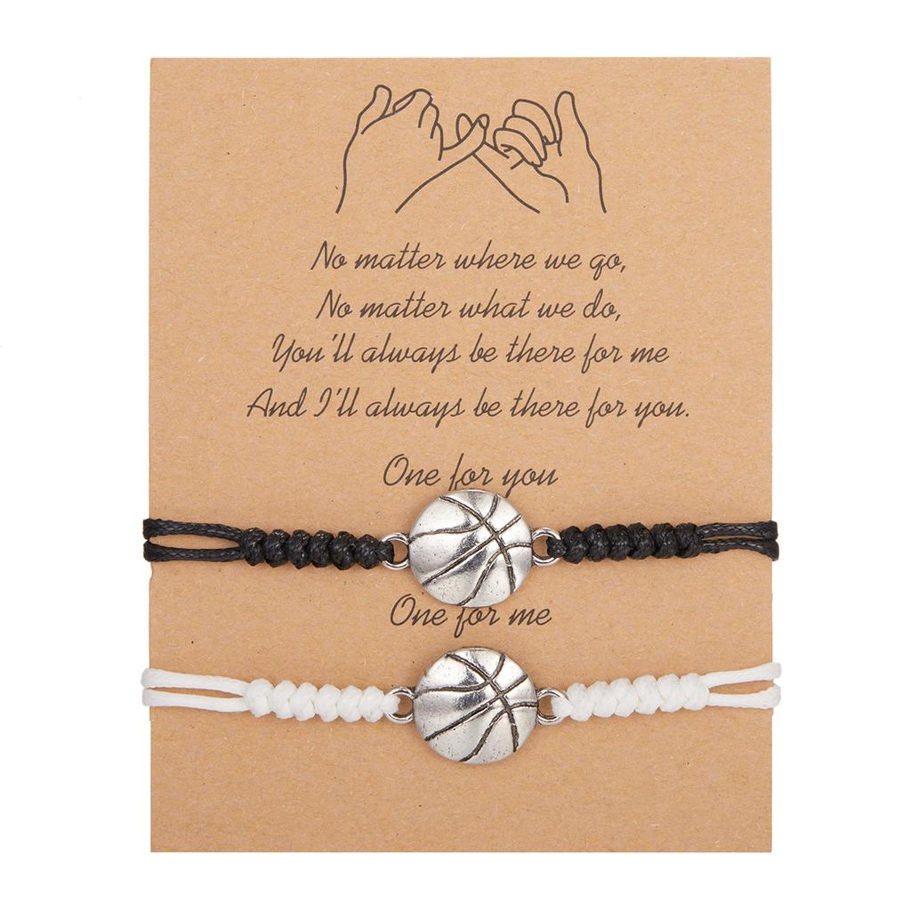 2pcs/set Minimalist Sun Moon Charm Couple Bracelet Friendship Jewelry Gift Handmade Adjustable Braided Rope Bracelets Wholesale