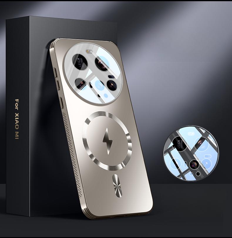 

для Чехол Magsafe для Xiaomi 15 Ultra Frosted Shockproof Lens Film Защитная пленка для Xiaomi Mi 15 14 Pro 13 Магнитный чехол for Xiaomi 15 Pro золотой