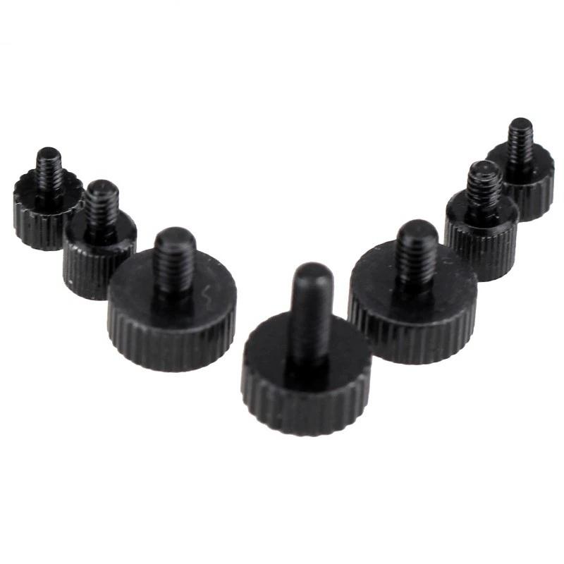 Carbon Steel Cylindrical Flat Head Hand Tighten Adjust Screw M1.6 M2 M2.5 M3 M4 M5 Knurled Thumb Bolt For DIY & Lens & Caliper