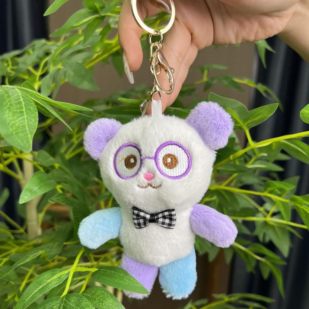 Plush Whimsical Colorful Bear Doll Keychain In Various Colors For Kids And Adults