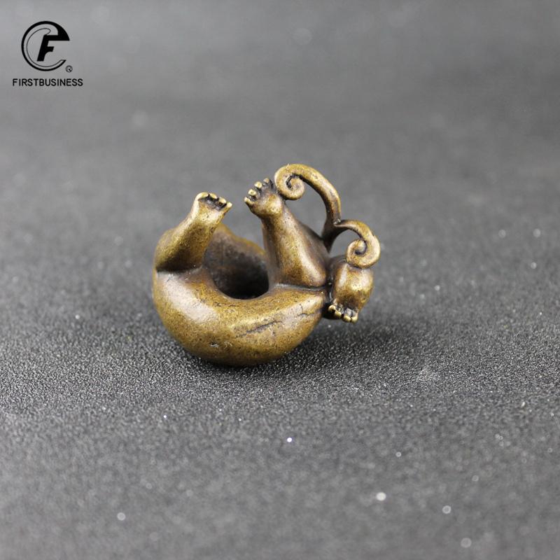 100% Retro Copper Animal Pixiu Sculpture Statue Vintage Animal Tea Pet Fengshui Wealth Pixiu Statue Model Good Luck Decor Home