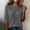 Women Short Sleeve Crew Neck Loose Fit Lightweight Casual Top Comfortable Basic Pullover Blouse for Daily Wear