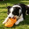 Puppy Chewing Toy Squeaky Slipper Dog Chew Bite Resistant Aggressive Chewer Latex Slide Built-in Squeaker Shoes Interactive Small Teething Cleaning