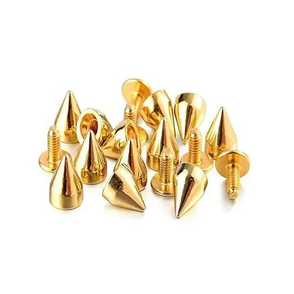 1 pc Screw Bottom Cone Nail | Gold and Silver Decorative Nail Suitable for Leather Handicrafts, Clothing, Shoes and Bags