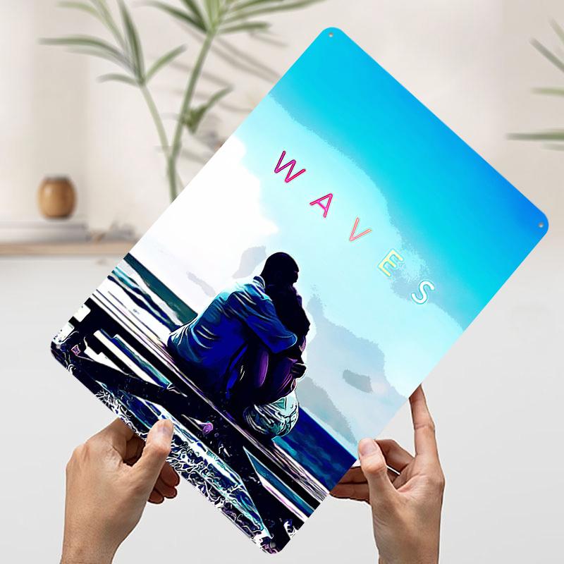 

Waves 5E Tinplate Poster Customized Wall Art Vintage Retro Metal Signs for Room Decoration Gaming Bathroom Decor Man Cave Home 20x30cm（7.8x11.8inch）
