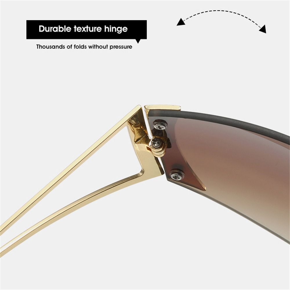 Y2K Flat Top Sunglasses Wrap Around Sunglasses for Women Men Futuristic Frameless Gradient Lens Sun Glasses UV400 Eyewear