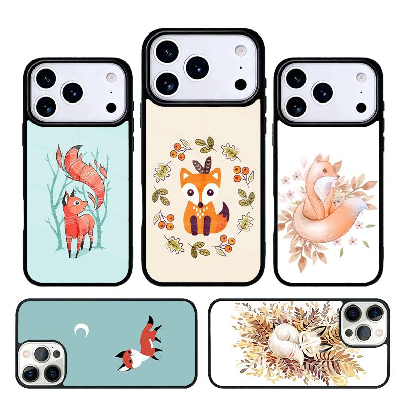 Cute Animal Fox Phone Case Cover for IPhone 11 12 13 14 15 16e 17 Pro Max Coque for IPhone 17 Air