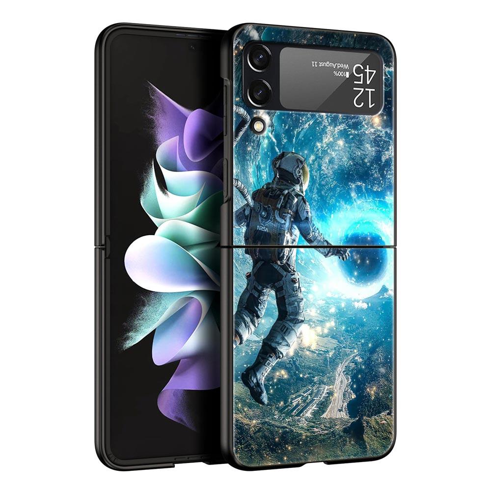 Starry Sky Universe Fashion Phone Case For Samsung Galaxy Z Flip3 Flip4 Flip5 Case Shell For Z Flip 3 4 5 6 7 Hard Folding Cover