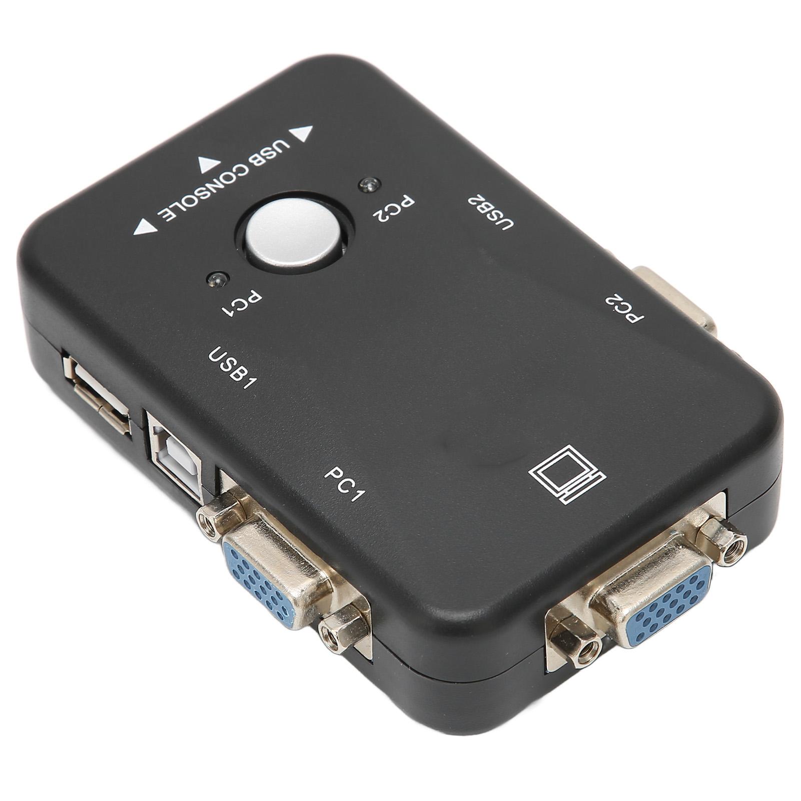 

USB 2.0 KVM-переключатель 1920x1440 2-портовый KVM-переключатель с двумя мониторами для WIN95 98 98SE 2000 ME XP