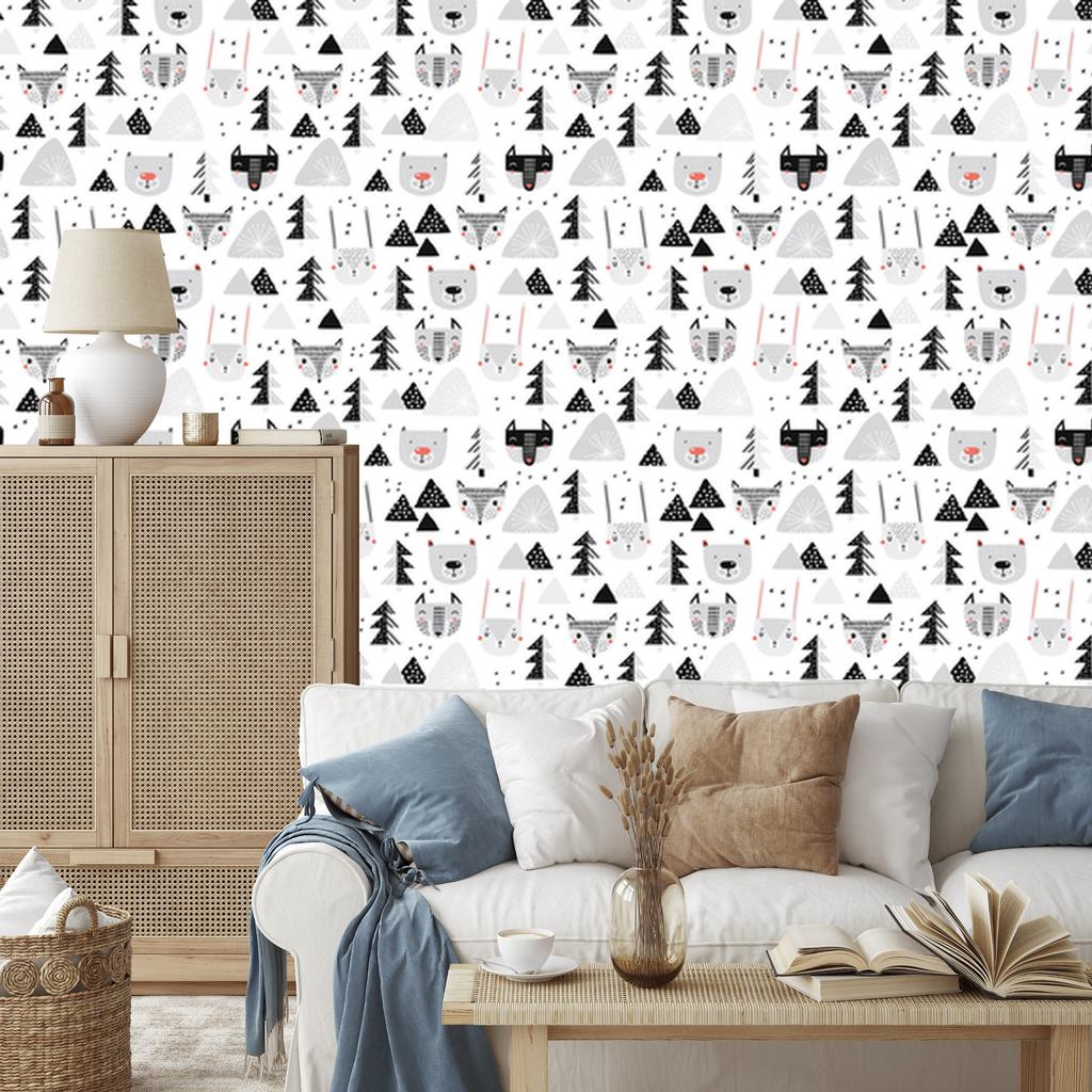 Beautiful forest animals wallpaper for living room and bedroom 50x1000