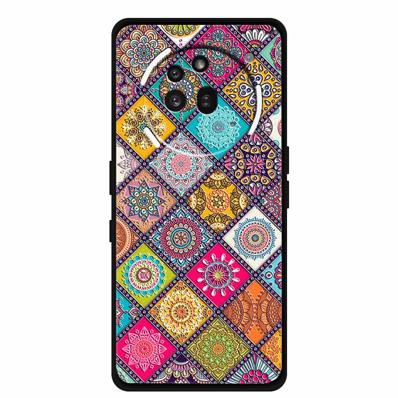 3D Prägehülle Für Nothing Phone 3A Pro Hülle 3 A Pro Hülle Blumen Schwarzes Silikon Weiche Rückabdeckung Für Nothing Phone3A Pro Hülle