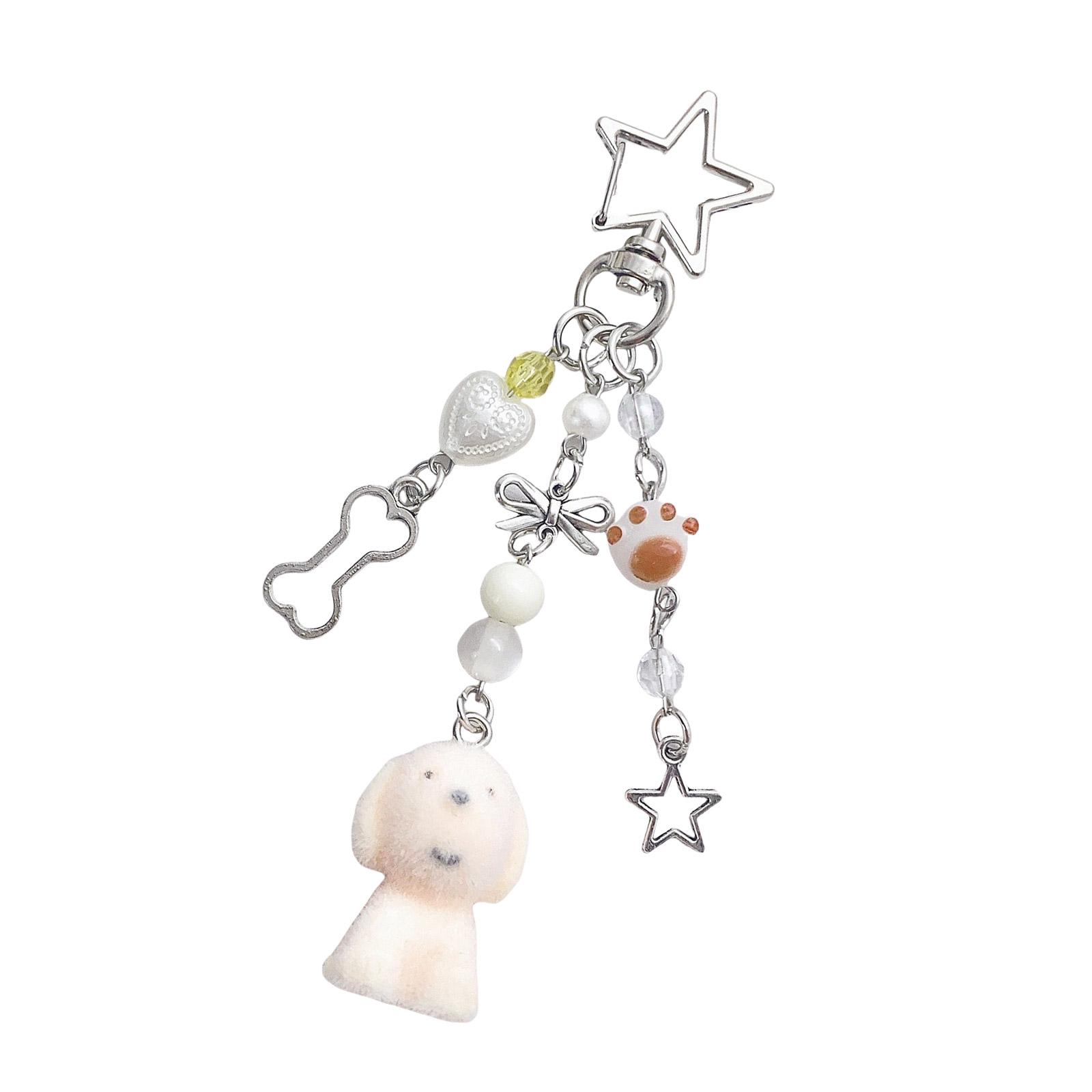 

Adorable Plush Korean Inspired Puppy Phone Strap Key Holder Accessory Perfect For Trendy Couples And Accessory Lovers жовтий