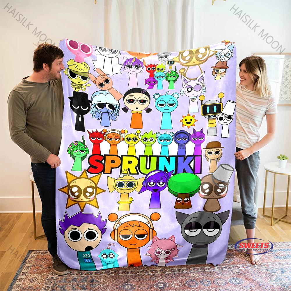 New Products Shipped Quickly! Music Theme S-Sprunki Printed Blanket Office Beach Camping Shawl Blanket Gift for Family & Friends