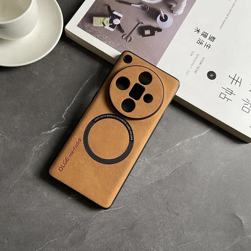 Magnetic Phone Case for OPPO Reno11 Reno10 Reno9 Reno8 Pro Plus Find X5 X6 Pro X7 Ultra Lambskin Texture Fuax Leather Cover
