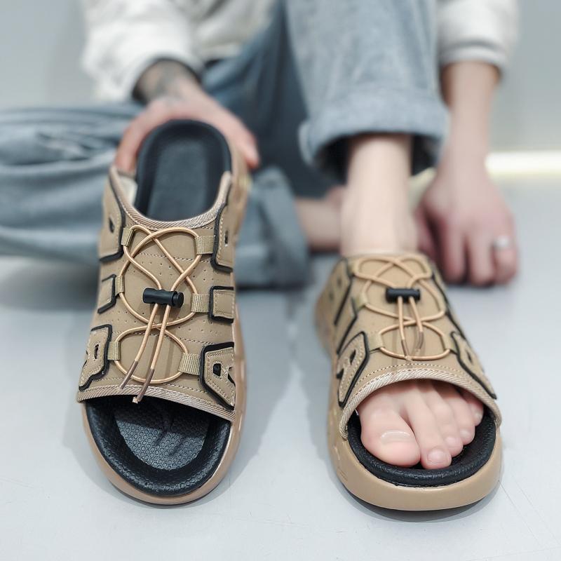 Sandalias de verano para hombre, para exteriores, con suela gruesa, con amortiguación de aire, zapatos de playa antideslizantes, zapatillas de moda de marca de diseñador para hombre, talla 39-46