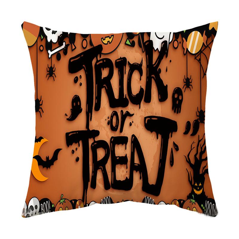 

Подушка-подушка Чехол для подушки с принтом на Хэллоуин Подушка из персиковой кожи Короткая плюшевая подушка 45*45cm