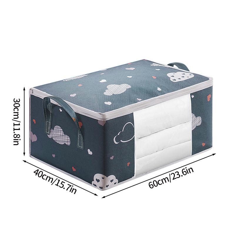 Geantă mare de depozitare haine din material netesut, pliabilă, pentru dulap, pătură, quilt, haine, protecție împotriva prafului, organizare, economisire spațiu, cutie de depozitare