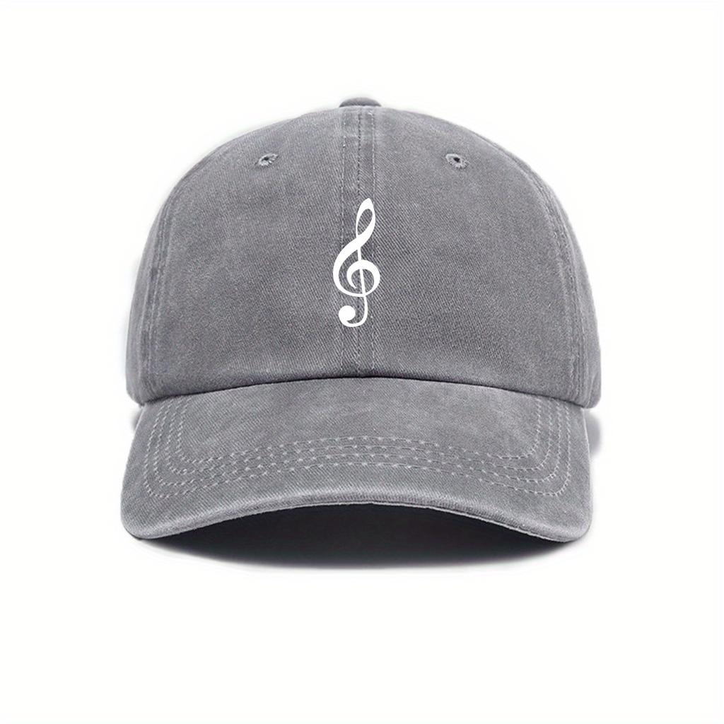 Music note printed baseball cap, urban retro outdoor casual cap, street fashion men's and women's duckbill cap