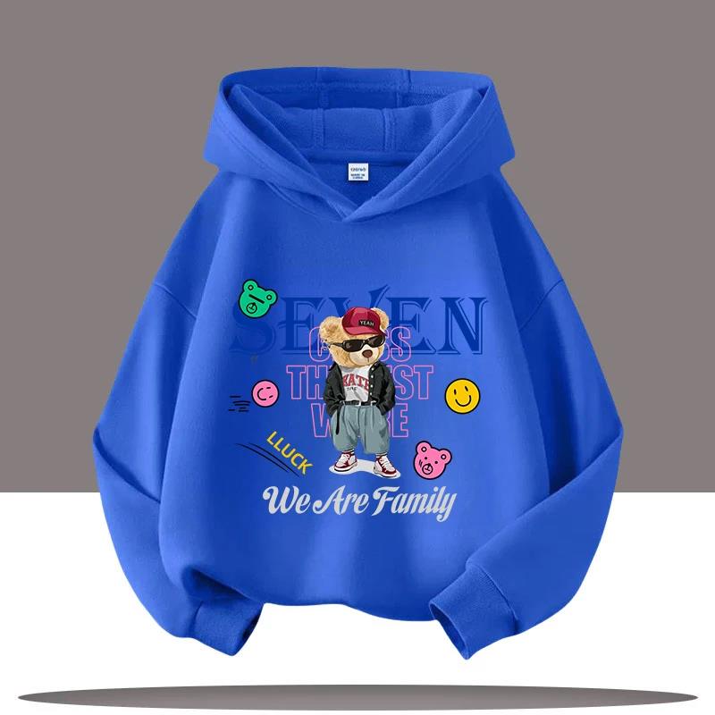 Autumn Winter Children's Hoodies Teddy Bear Pullover Fashionable Boys' Girls' Hoodies Comfortable Children's Tops