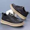 New winter British casual leather shoes black board shoes platform sneakers