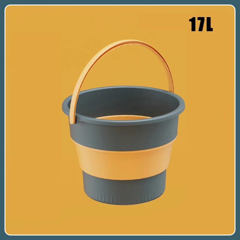 5/10/17L Faltbarer Eimer Outdoor Angeln Camping Platzsparend Tragbar Faltbarer Autowasch Eimer Badezimmer Kücheneimer