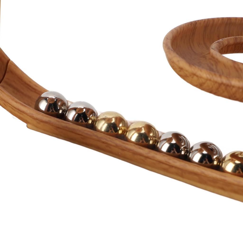 Kinetic Art Perpetual Motion Machine, Science Physics, Electronic Perpetual Motion Desk Home Decor for Students, Teens, and Adults (Wood)