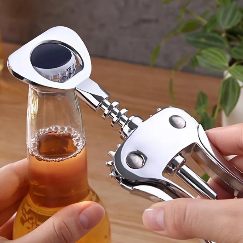 1pc Wine Opener Stainless Steel Opener Zinc Alloy Premium Wing Corkscrew Wine Bottle Opener with Multifunctional Bottles Opener1