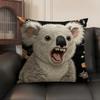 2D Scream Tiere Retro Kissenbezug Natürlicher Leinen Bio-Stoff Beidseitiger Druck Sofa Heimdekor Geschenk Kissenhülle