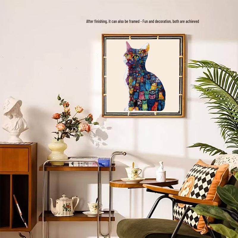 HOOLOOG Unique Cat Wooden Jigsaw Puzzle and Money Box Gift