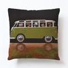 45x45cm Linen Pillow Decorative Linen Cushion Cover Cartoon Vintage Car Pillow Case